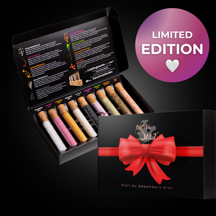 "Geschenkbox special Edition 🎀" - 9 Röhrchen edle Salze & Pfeffer