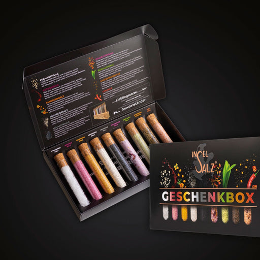 Geschenkbox - 9 Röhrchen - Insel - Salz