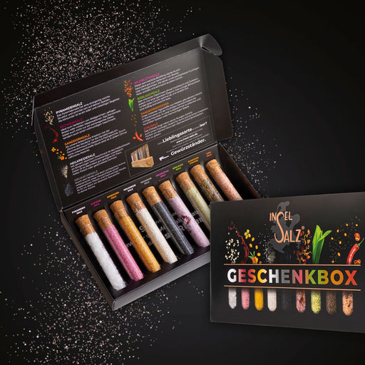 Geschenkbox - 9 Röhrchen - Insel - Salz